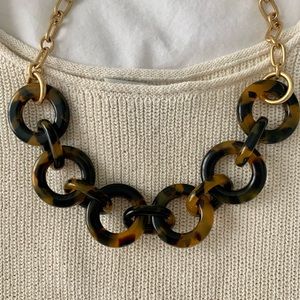 J. Crew Tortoise & Gold Chain Necklace NWT